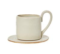 Ferm Living Taza con platillo Flow 25 cl Off-white speckle