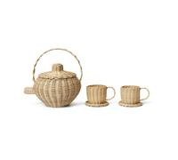 Ferm Living Vajilla de té Rattan 3 piezas Natural