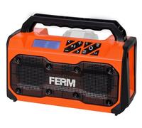 FERM Radio de Obra Bluetooth 20V - Altavoz Estéreo Inalámbrico con Puerto de Carga USB y Radio FM - Pantalla LED y Antena Telescópica - Serie AX/FX-Power (Sin Batería ni Cargador)
