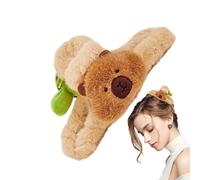 Fermaglio Capibara Per Capelli - Artiglio Peluche | Pinza Grande In Morbida Pelliccia Sintetica, Forcina Ripiena | Per Chiome Spesse, Donna, Acconciature Sfocate & Regalo Ragazze