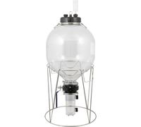 Fermentador cónico 27 L transparente tipo Unitank con conexiones Tri-Clamp, recolector de levadura 1 L y soporte metálico para elaboración de cerveza en casa
