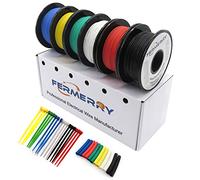 Fermerry Cable eléctrico de 24 AWG 0.2mm² de alambre de cobre estañado de silicona 50 pies cada uno 6 colores Kit de cable eléctrico de conexión flexible de calibre 24