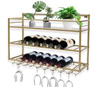 Fermoirper Botellero de pared de metal, soporte para botellas de vino, para bar, capacidad de peso de hasta 30 kg