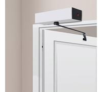 Fermoirper Cierrapuertas Eléctrico Automático para Puertas Giratorias, 2 Controles Remotos, Madera, Metal o Marco, Vidrio de una Sola Hoja o de Doble Hoja, Negro y Plata, Hierro y Aleación de Aluminio