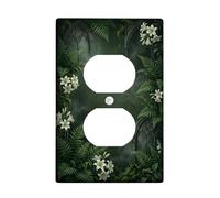 Fern Kitchen - Placa de pared dúplex para cocina, arco de flores naturales góticas, ninguno de plástico verde, placas de pared de tamaño estándar para enchufes eléctricos para el hogar, sala de estar