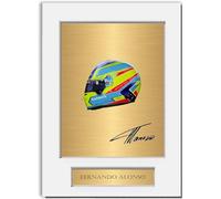 Fernando Alonso Formula 1 2023 - Soporte para foto firmado para casco A4 para fanáticos de las carreras de F1