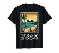 Fernando de Noronha Brasil Costa Tropical Vintage Retro Art Camiseta