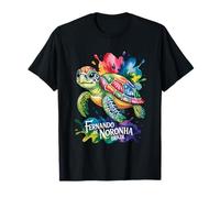Fernando de Noronha, Brasil Tortuga Marina Pintura Salpicadura Camiseta