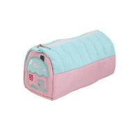 FerneeButy Estuche Escolar 3 Compartimentos, Triple Cremallera, Portátil para Estudiantes, Material Oxford, Ideal para Niña, Adolescente, Cumpleaños o Premio en el Aula- Rosa Verde