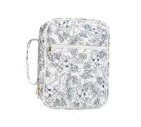 FerneeButy Funda Protectora para Biblia y Libros - Estuche Escolar Triple Cremallera - Material de Estudio Bíblico para Mujeres y Madres- Flores De La Marina