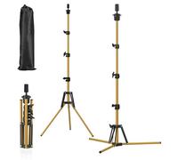 Fernlandia Trípode para cabeza de maniquí, ajustable, de 50,8 a 160,02 cm, de acero inoxidable reforzado y mejorado, para formación en cosmetología y peluquería (dorado)