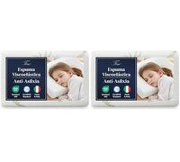 Ferò Almohada Bebe Antiahogo 30x50x5,5 cm de Espuma Viscoelástica, Certificados Oeko-Tex® y CertiPUR™, con Funda Extraíble de Aloe Vera, Almohada Niños 2 Años (Paquete de 2)