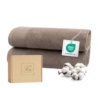 Ferò Juego de Toallas de Baño de 2 Piezas 100% Algodón Premium Low Twist, 550 g/m², Ultra Suaves y Absorbentes, Secado Rapido, Oeko-Tex, Diseño Italiano, 2 Toallas de Baño, 70x140 cm, Gris