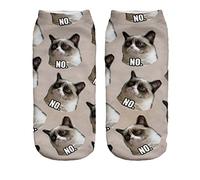 Ferocity Calcetines Divertidos Tema de Deporte de los Modelos Lindo de algodón de Colores 3D Funny Gatto scontroso Grumpy Cat [001]