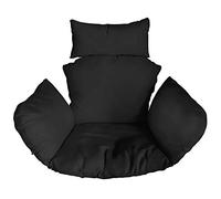 Ferocity Cojín de Silla de Hamaca XXL, Colgante Huevo Cojines, Columpio Silla Cojín Respaldo con Almohada para la Cabeza, Cjín Impermeable, para Patio Jardín, Negro [114]