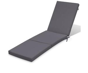 Ferocity Colchón para Tumbona de jardín 198x58x4 cm Plegable | Colchón para Tumbona con Ruedas Resistente a la Intemperie y Lavable con Funda extraíble | Modelo Gris Oscuro Grafito [145]