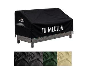 Ferocity Funda a Medida para Banco de jardín Transpirable y Resistente al Viento. Funda Protectora Robusta para Muebles de jardín. Funda Negra a Medida para Banco de jardín Personalizada [131]