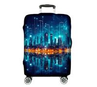 Ferocity Funda para Maleta de Viaje 18-22 Pulgadas, elástica, Lavable, Protectora de Equipaje, Suave de Anti-Polvo, tamaño pequeño S, diseño City Skyline [083]