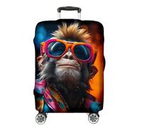 Ferocity Funda para Maleta de Viaje Deluxe 27-31 Pulgadas, elástica, Lavable, Protectora de Equipaje, Suave de Anti-Polvo, tamaño Largo L, diseño Sunglass Monkey [083]