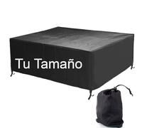 Ferocity Funda para Muebles de jardín a Medida, Transpirable para Mesa y sillas, Resistente al Agua, Resistente al Viento, Funda Protectora para Mesa de jardín, Color Negro [131]