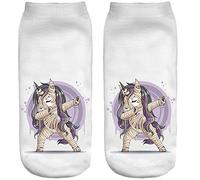 Ferocity Halloween Calcetines divertidos tema de deporte de los modelos lindo de algodón de colores 3D Funny Momia Unicornio [001]