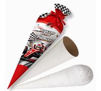 Ferocity School Cone Bag Car con Nombre para Niños, Bolsa Personalizada, Bolsa de Azúcar de Tela de 70 cm con Cartón Redondo en Blanco y Relleno, Bolsa Grande como Almohada [149]