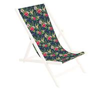 Ferocity Tapicería de Recambio 131x44 cm para Tumbona de Madera, 100% poliéster, Plegable, Palma Oscura [119]