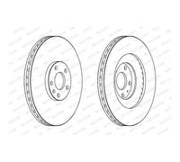FERODO 2X Disco De Freno Delante Ø345 Mm Ventilado Para Audi A4 Avant 8ED B7 S4