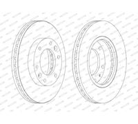 FERODO BRAKE DISC | DDF1612C | FRONT | FOR KIA CARNIVAL/GRAND CARNIVAL III 2005-2015 | OE-MATCHING QUALITY | SMOOTH & QUIET PERFORMANCE