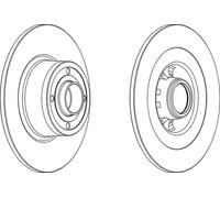 Disco de freno FERODO DDF1443C-1 trasero, macizo, 1 Pieza