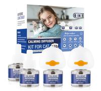 Feromonas para Gatos 6 IN 1 Relajantes Difusor Antiestres Tranquilizantey Calmante Anti Estres Gato Perros ArañAzos Soluciona Signos EstréS Cambios Marcaje Orina Insípido(2 Tapón + 4 Recambios)