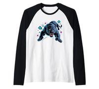 Feroz Ataque de Pantera Negra Camiseta Manga Raglan