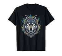 Feroz aullido de Vida Silvestre del Bosque con Cabeza de Lobo Alfa Camiseta