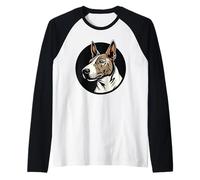 Feroz Bull Terrier Ilustración audaz Poderoso Amante del matón Camiseta Manga Raglan