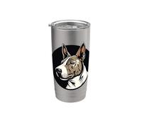 Feroz Bull Terrier Ilustración audaz Poderoso amante del matón Vaso térmico de acero inoxidable de doble pared