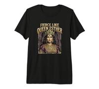 Feroz como la Reina Ester Mujer Bíblica Fe Cristiana Camiseta Premium