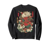 Feroz Samurai Cat Warrior Ukiyo-e Mitología Japonesa Sudadera