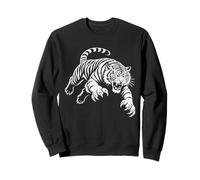 Feroz Tigre Pounce Line Art Wild Predator Diseño Gráfico Sudadera