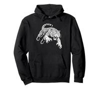 Feroz Tigre Pounce Line Art Wild Predator Diseño Gráfico Sudadera con Capucha