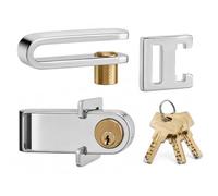 FERPASA® - Candado de Seguridad Cierre Extensible con Llave de Seguridad Juego 2 Uds. - Acero Zincado - Cierre Reforzado para Rejas, Cancelas y Puertas - Protección Antirrobo para Exterior