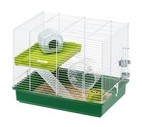 Ferplast hamster duo jaula para roedores para hamsters, en metal, accesorios incluidos: pesebre, bebedero, casita, rueda, balda, escalera.