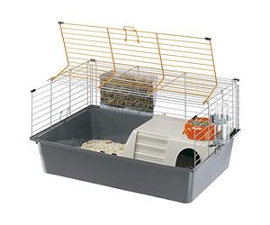 Ferplast 57077470 Jaula de Medias Dimensiones para Conejillos de Indias Cavie 15, Sistema de Cierre de Seguridad, Accesorios Incluidos, 70 x 47 x 37.5 Cm Violeta