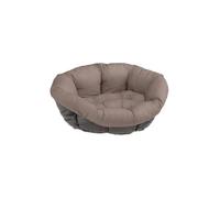 Ferplast Cojín para cama de perros y gatos SOFÀ CUSHION 8 Funda acolchada para cama de animales tipo cesta de plástico, Algodón lavable, Regulable con cordón elástico, 85 x 62 x h 28,5 cm, negro / blanco