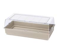 Ferplast Amplia Jaula de plástico para Conejos y Conejillos de Indias, Maxi Duna Multy Rejilla de ventilación, Techo Transparente con una Rejilla Pintada y cubeta de plástico, 99 x 51,5 x h 36 cm