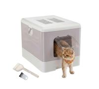 Ferplast Arenero Gatos con Cajón Extraíble, Doble Filtro de Carbón Activado, Pala y Cepillo, Rejilla para la Limpieza de Las Patas (L 39 x F 52 x A 40 cm), Rosa