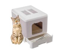 Ferplast Arenero Gatos con Cajón Extraíble, Doble Filtro de Carbón Activado, Pala y Cepillo, Rejilla para la Limpieza de Las Patas (L 39 x F 52 x A 40 cm), Rosa