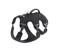 Ferplast Arnés ergonómico para perros de talla pequeña ERGOTREKKING EXTRA SMALL, Seis cierres con microrregulación, Suave acolchado, Reflectante, Ideal para ir de excursión, Negro