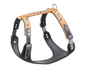 Ferplast Arnés para Perro Ajustable y Cómodo Giotto Luxor Beige, L_XL | Arnés de cuero con ajuste personalizado que se adapta mejor al cuerpo del perro para paseos más cómodos y seguros.