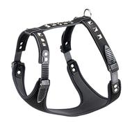 Ferplast Arnés para Perro Ajustable y Cómodo Giotto Luxor Negro, L_XL | Arnés de cuero con ajuste personalizado que se adapta mejor al cuerpo del perro para paseos más cómodos y seguros.