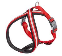 Ferplast Arnés para Perros Daytona Cross, Arnés para Perros de Talla Mediana en Nylon, Acolchado, Reflectante y Ajustable. con Hebilla magnética. Rojo